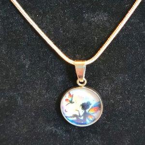 Fairy Pendant Necklace 925 Sterling Silver Chain